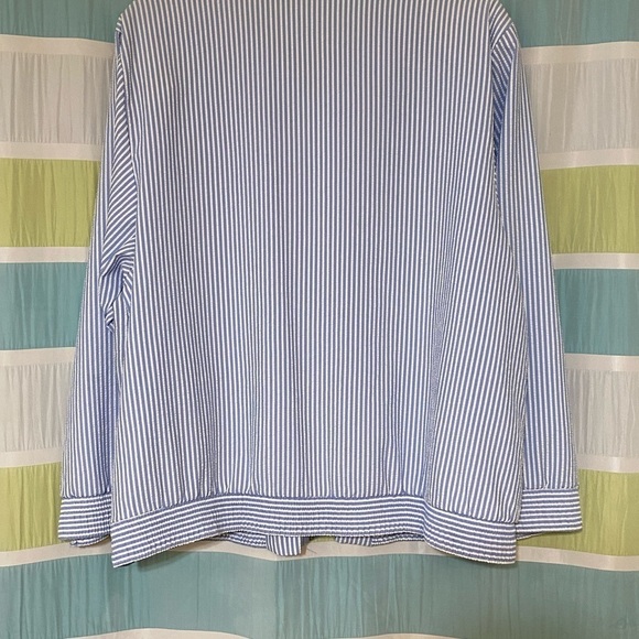 Vintage Alfred Dunner Jacket Zipper Blue Stripes Sz 14 - Picture 6 of 8